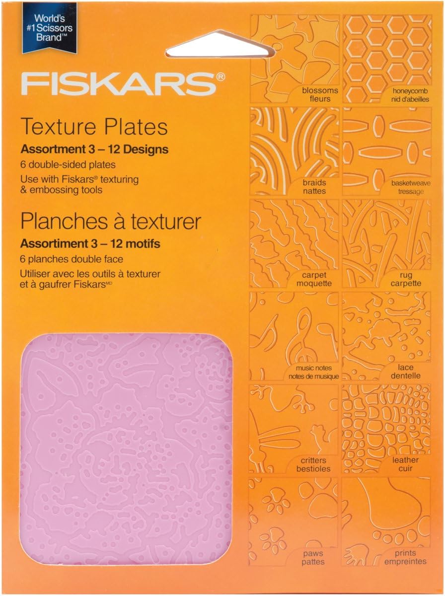 Fiskars Texture Plate DoubleSided Assortment III 6 Package, 12 Designs Home & Kitchen