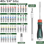 43-Piece Ratcheting Flexible Screwdriver Set, Premium S2 Bits, Flexible Extension and Adapter with Storage Case for DIY, Home Repair, Computer, Bicycle for Tight Spaces