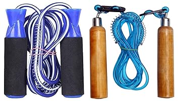 VICTORY Professional Jumping Skipping Ropes for Training,Exercise and Gym #Man,Woman# (Big+Wooden) (Blue)