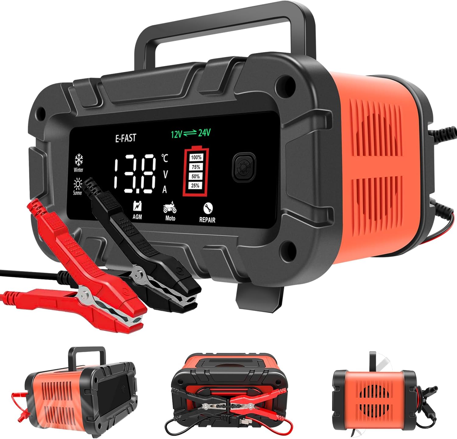 Car Battery Charger,10A 12V/24V Auto Battery Charger Automotive