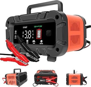 Car Battery Charger,10A 12V/24V Battery Charger Automotive, Upgraded Trickle Charger, Smart Large Display Screen, Battery Maintainer for Truck Motorcycle AGM Lawn Mower Boat Lead Acid Battery