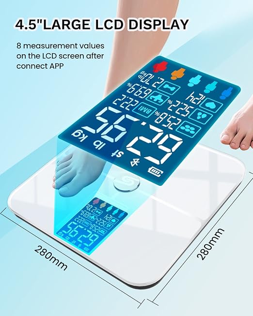 Balanza inteligente HEYAXA para peso corporal con pantalla LCD grande miniatura 3