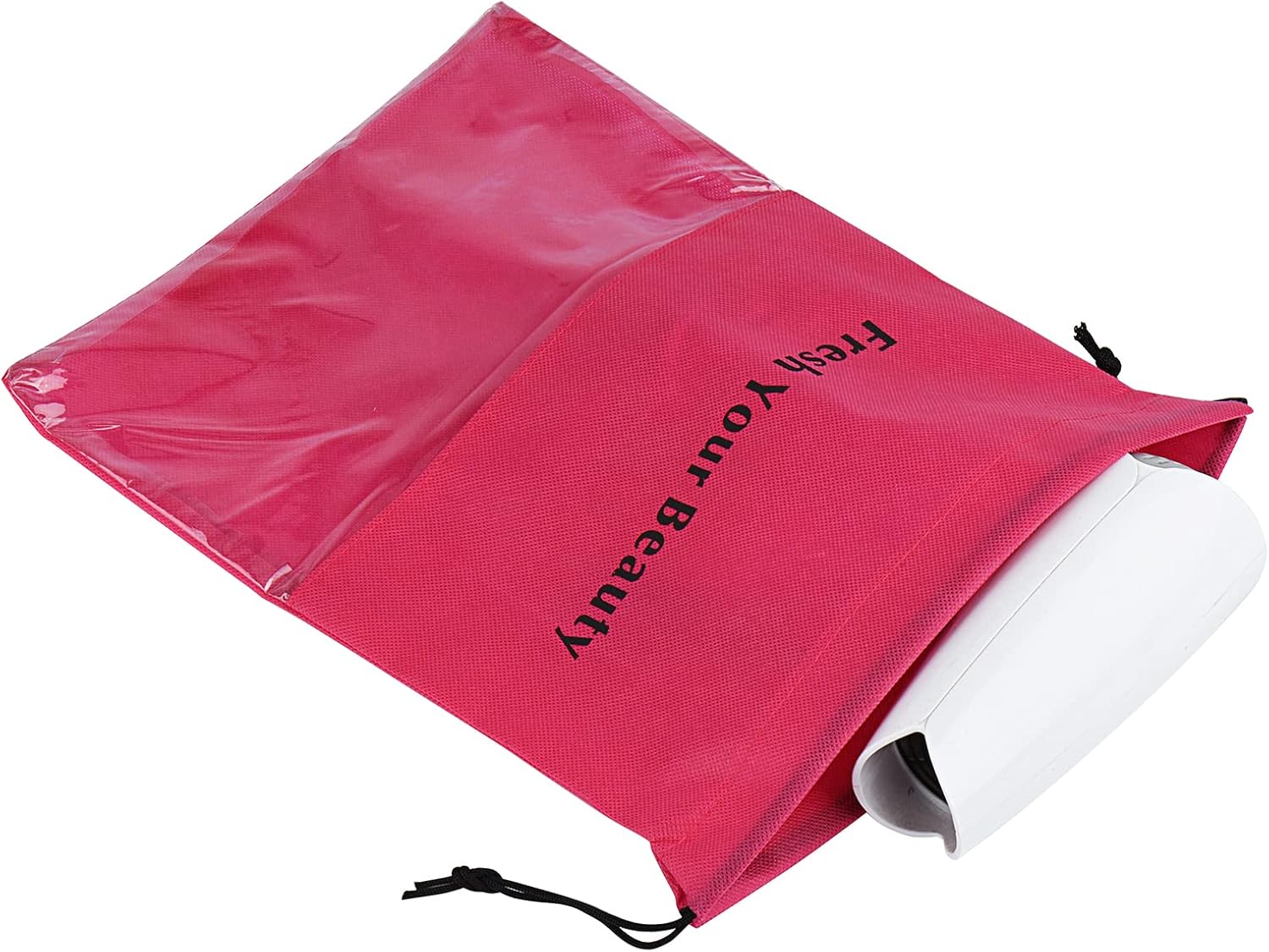 10 Packs Wig Storage Bags with Drawstring Hair Extensions Holder Hairpieces Carrier Organizer Dustproof Protector Pouch for Travel Daily Use (Small,Rose red)