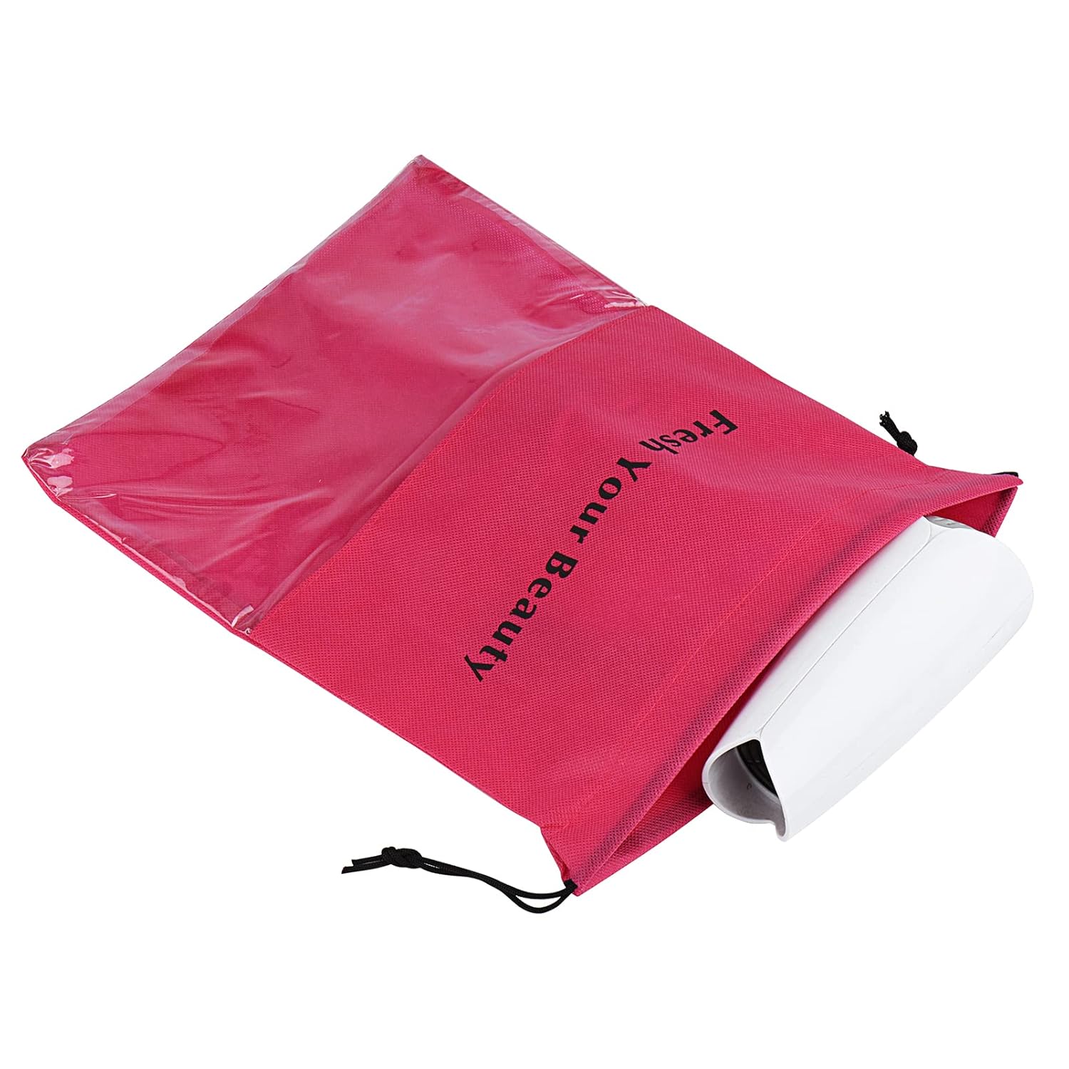 10 Packs Wig Storage Bags with Drawstring Hair Extensions Holder Hairpieces Carrier Organizer Dustproof Protector Pouch for Travel Daily Use (Large,Rose red)