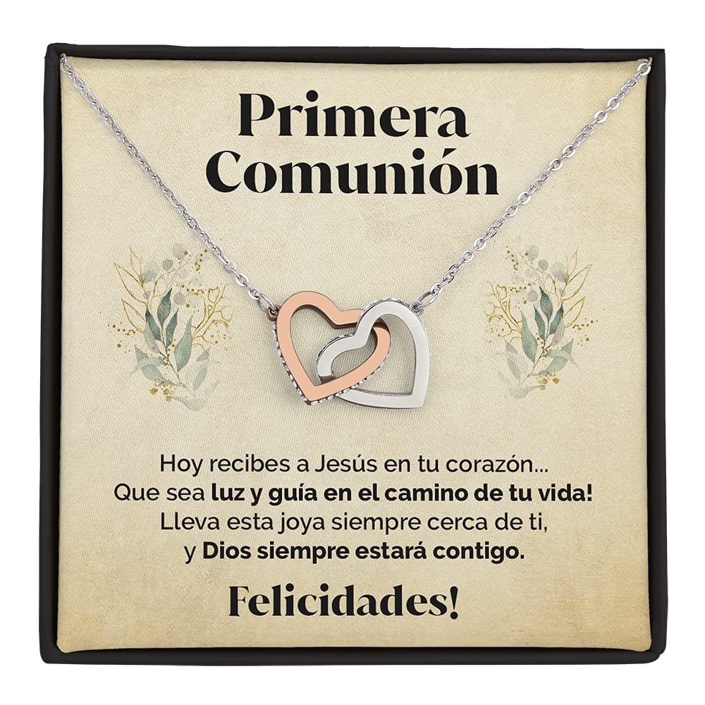 SOFIA FERRER Regalos Para Primera Comunión, Collar Plata 925, Regalo Niña 8 A 12 Años, Colgante Corazones Plata De Ley, Ideas Regalo Comunión Niña Originales