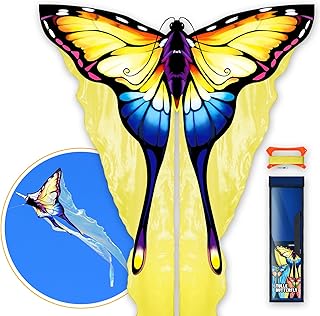 SGftre Beautiful Tulle Butterfly Kite for Kids & Adults - Strong Frame, Easy to Assemble, Large & Balanced - Ideal for Park & Family Activities, High Quality Outdoor Toy