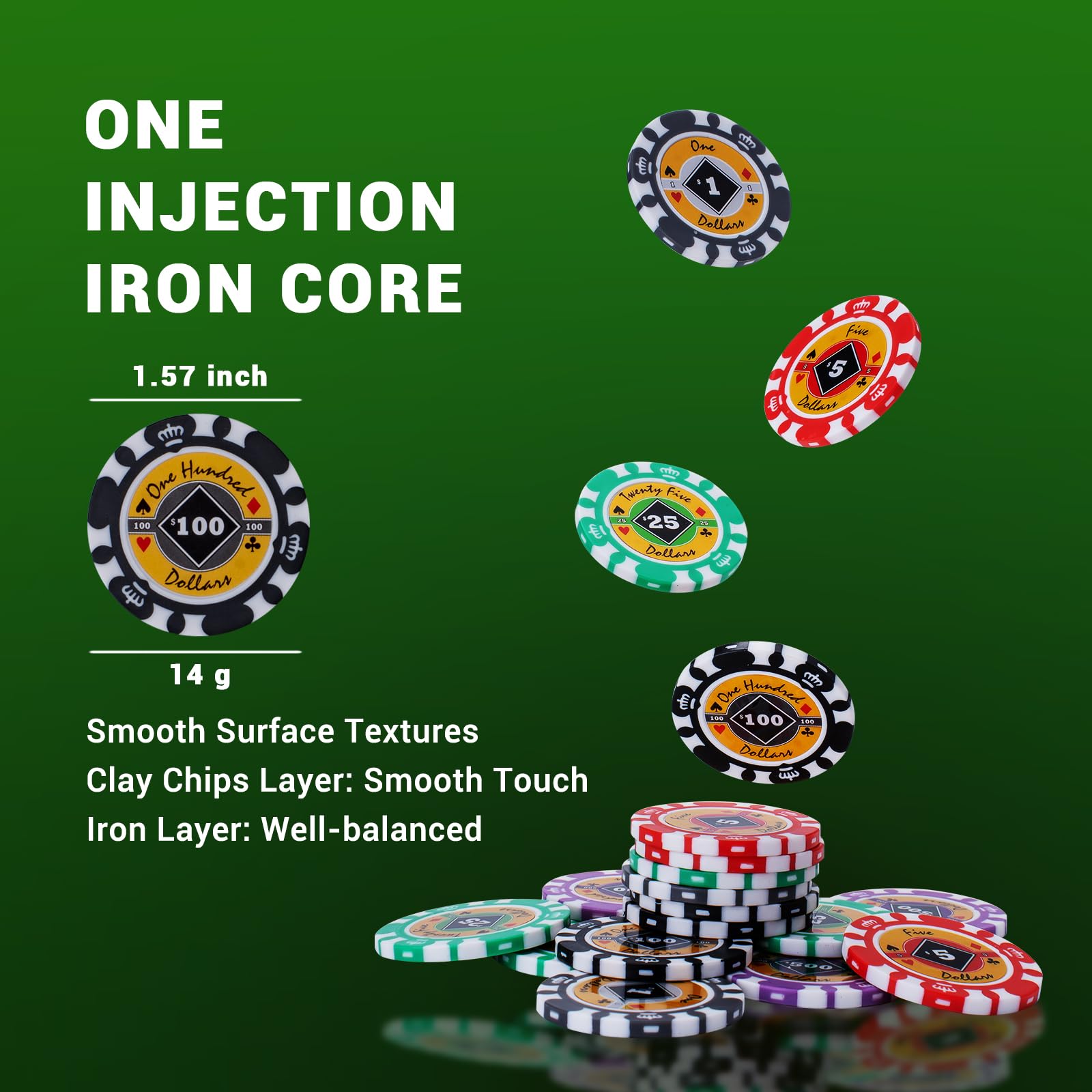 BANGZE GAMES Pro-Grade Travel Poker Kit Deluxe Edition mit 3 übergroßen Casino Filzen, 300 soliden Tonchips, leuchtenden Würfeln & wasserfesten Spielkarten in Premium EVA Hülle