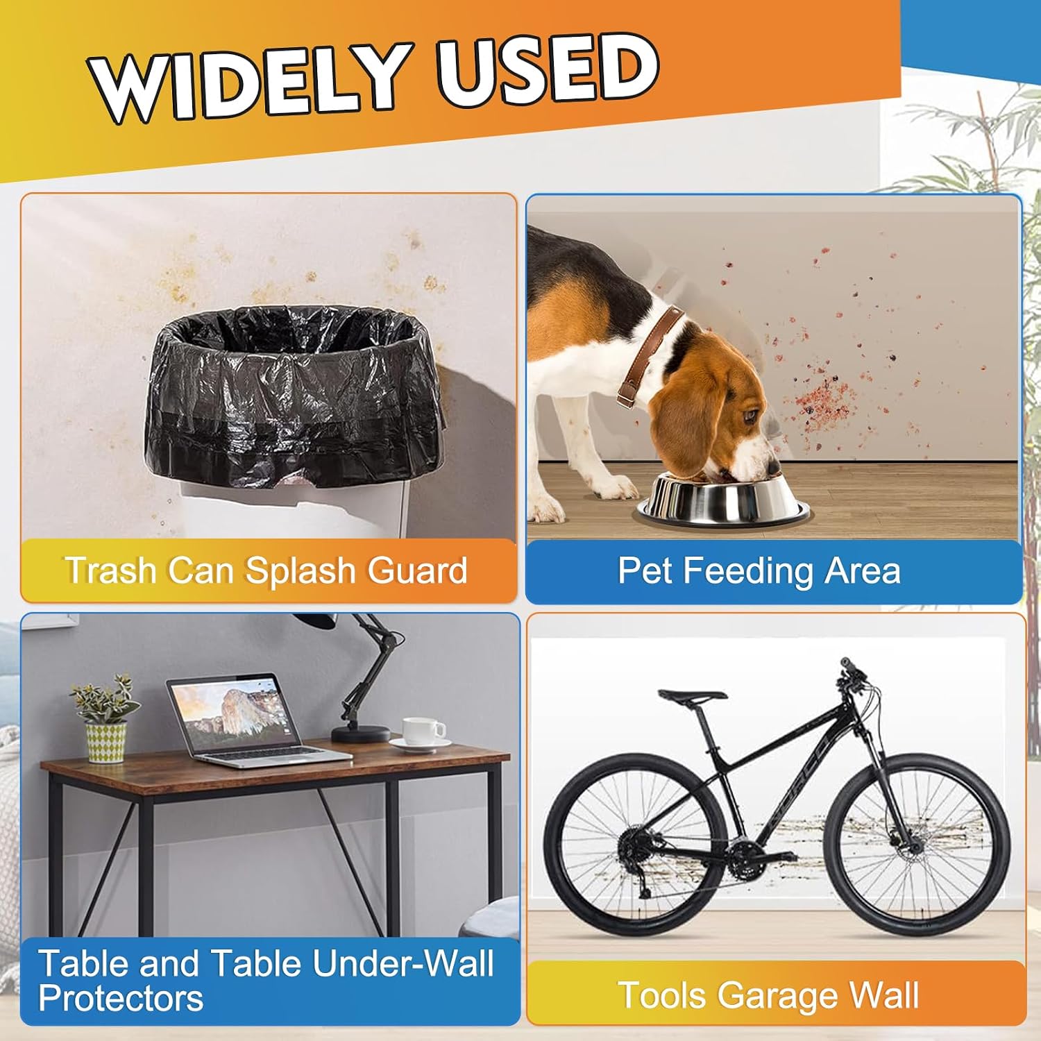 Clear Electrostatic Wall Protective Film,15.75 in x 32.81ft Clear Contact Paper Peel and Stick Wallpaper from Furniture, Dog, Trash Can, Food Splash, Back Chair (10M)
