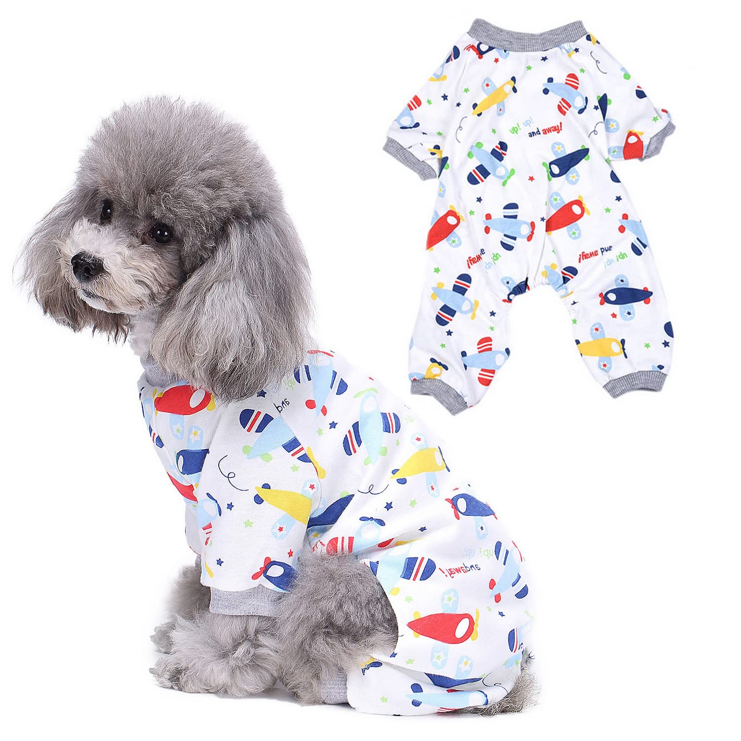 Zunea Small Dog Pajamas – 4-Leg Cotton Jumpsuit, Animal Print, Lightweight For Yorkie Chihuahua - View #7