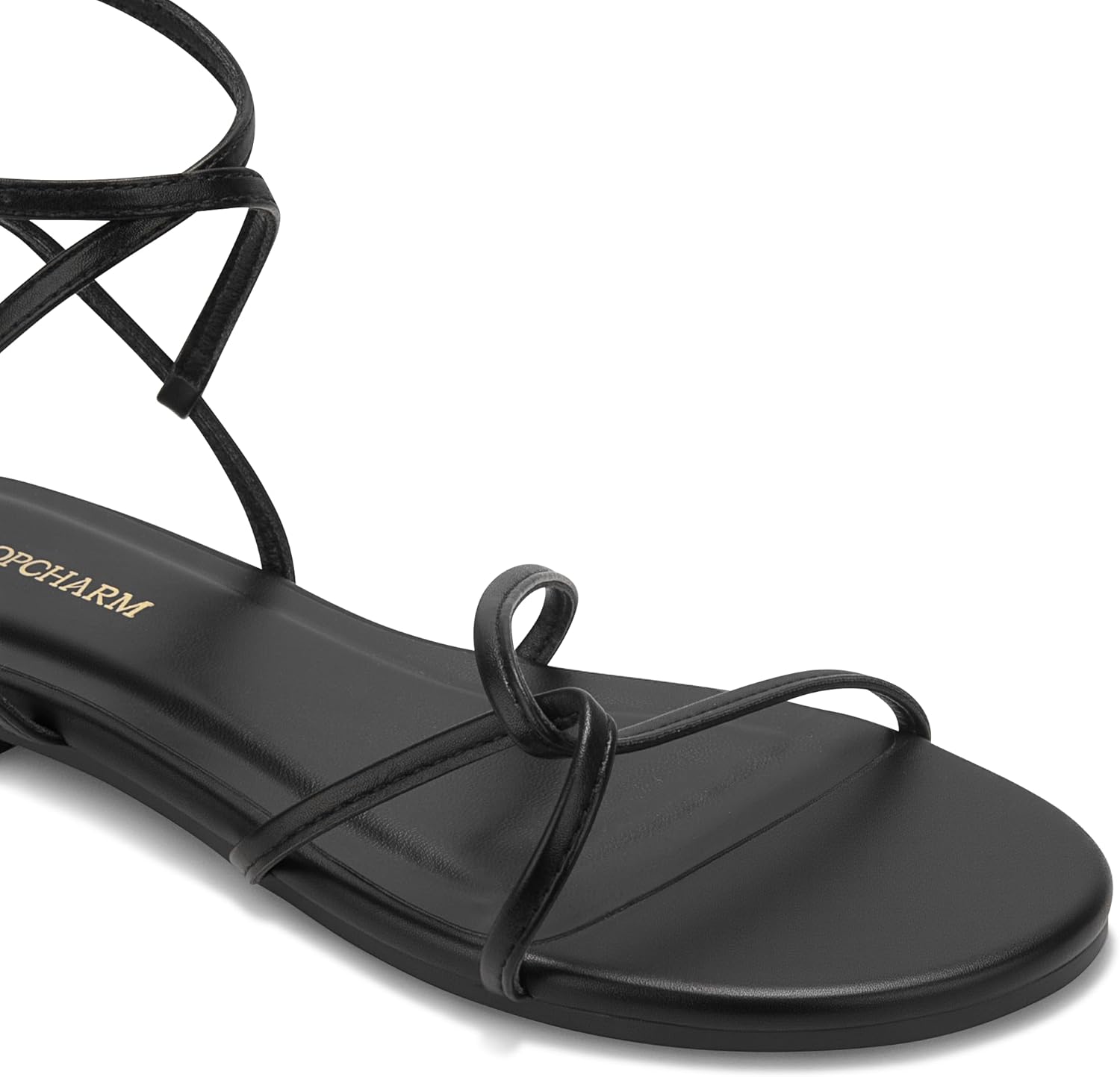 Women's Flat Sandals Strappy Open Round Toe Lace Up Shoes with Adjustable Ankle Strap for Summer - Image 5