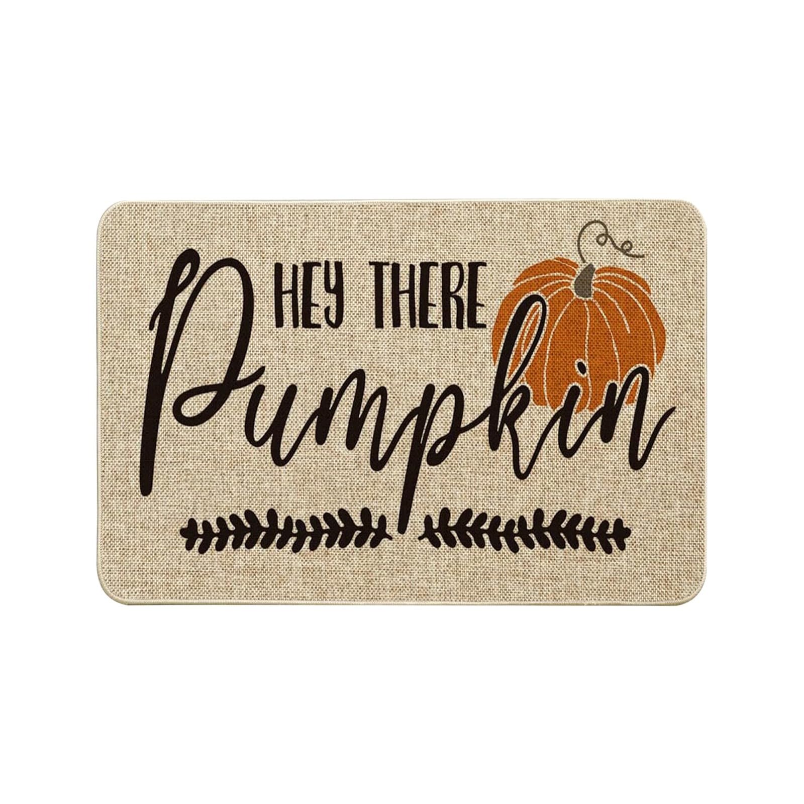 Fall Doormat Pumpkin Front Door Mat Welcome Mats Entrance Floor Mat Thanksgiving Autumnal Halloween Floor Rug Outdoor Indoor Welcome Decorative Floor Mat NonSlip Carpet for (C #1, One Size)