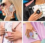 MOKKI Crip universel de téléphone, porte-doigt cellulaire pour smartphone et tablette -(4 Pack) Rose blanche Or coeur violet Noir Rose