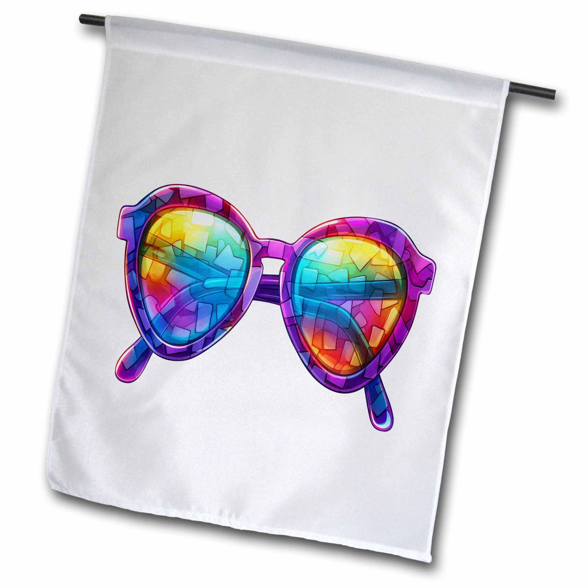 3dRose Cute Psychedelic Sunglasses Illustration - Flags (fl-383666-2)