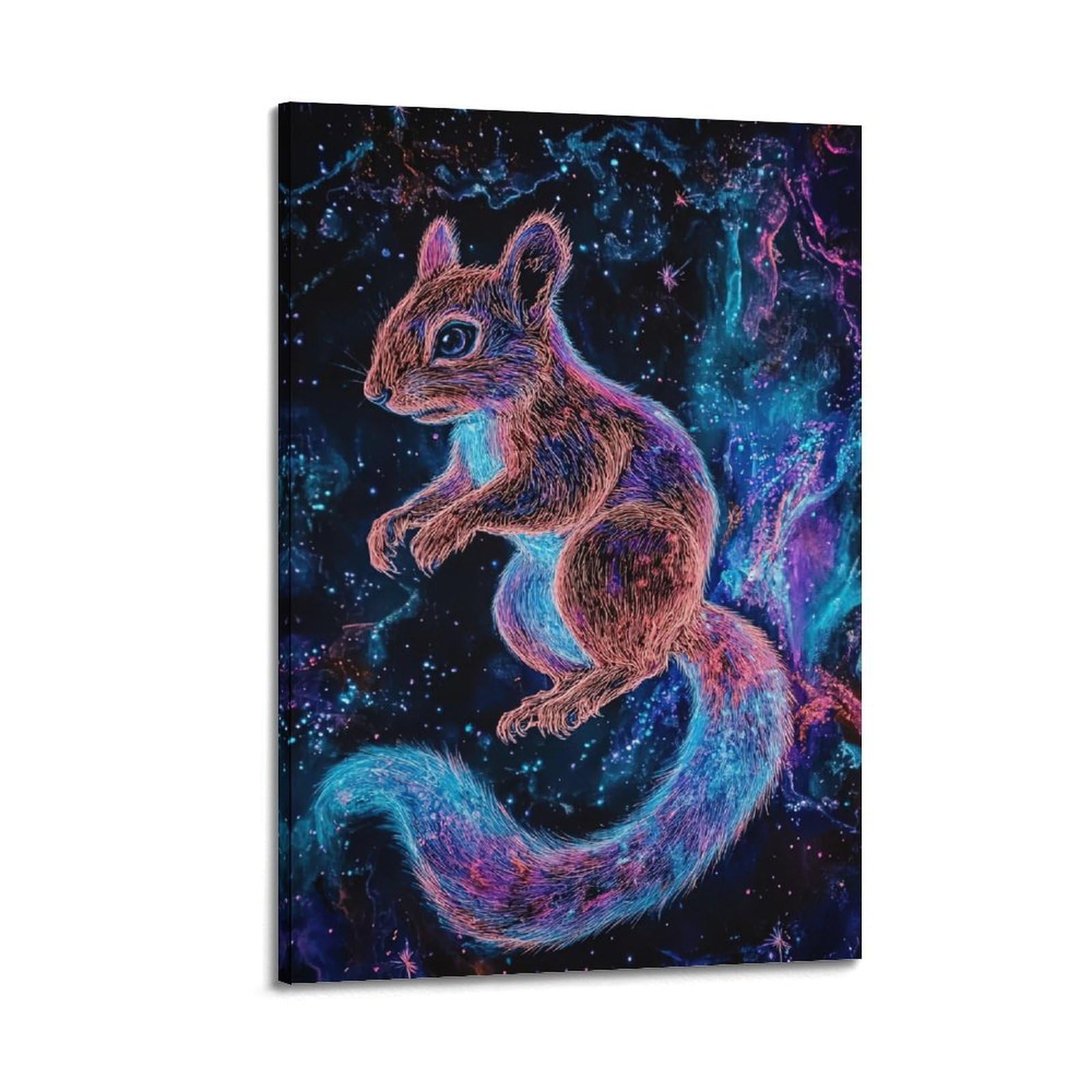 WZKTCL Animal Poster Squirrel in The Stars Poster Decorative Painting Canvas Wall Posters And Art Picture Print Modern Family Bedroom Decor Posters 24x36inch(60x90cm)