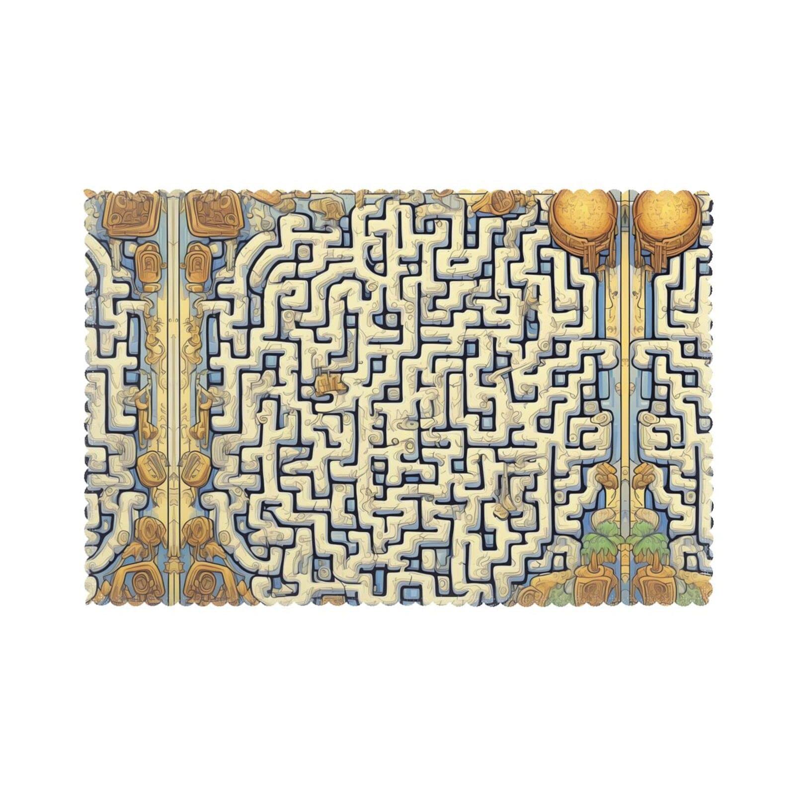 Set de table labyrinthe 30x45 cm | Lot de 6 protections thermiques