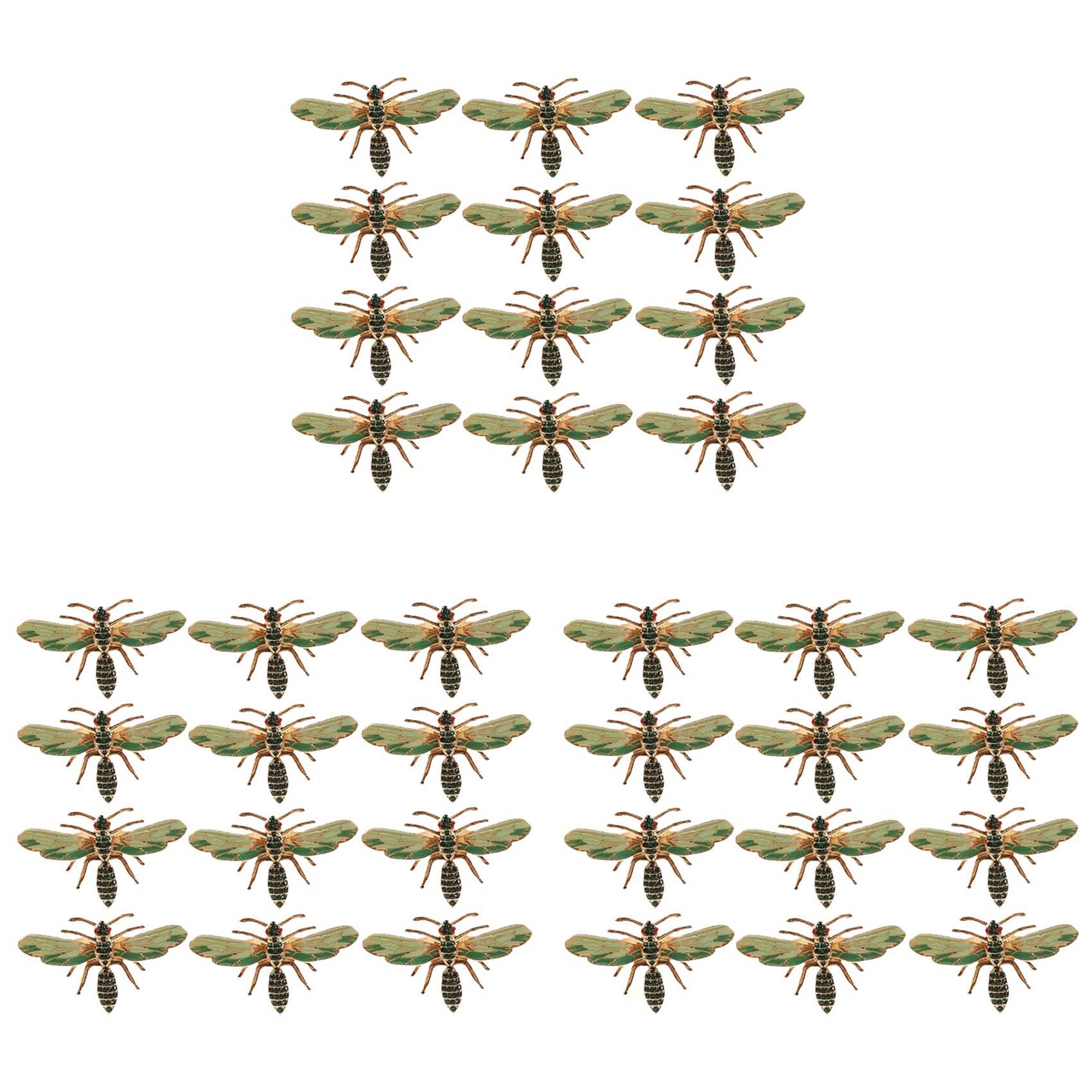 Hndhbfgrt 36Pcs Dragonfly Napkin Buckle Napkin Ring Alloy Green Insect Dragonfly Drip Buckle Paper Towels Napkin Holder