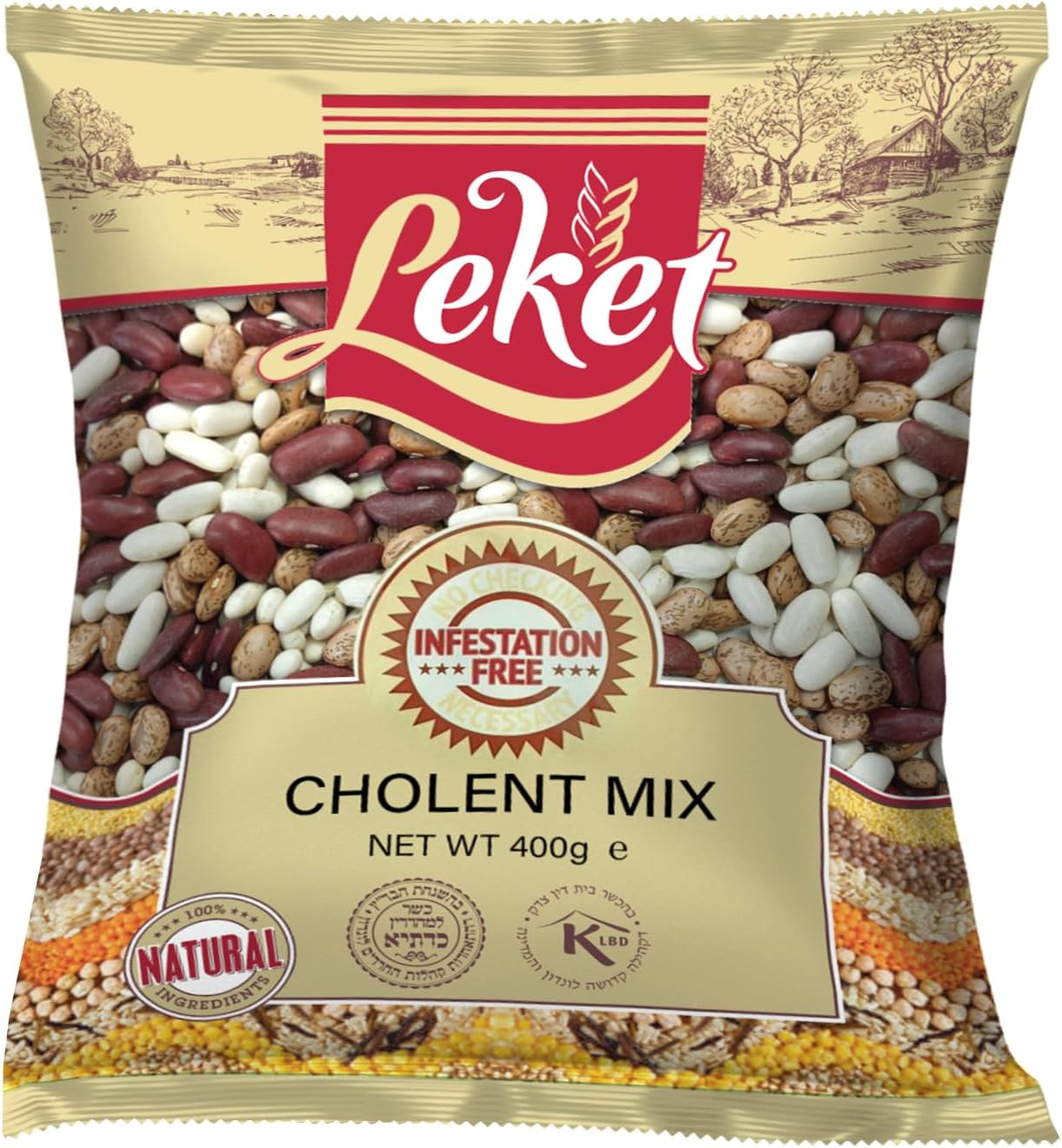 Leket Cholent Beans Mix 400g - Premium Blend of White Kidney, Red ...