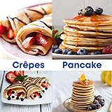 NAMAI - Poêle antiadhésive 32 cm - Pierre adaptée au lave-vaisselle - Aluminium - pour crêpes, crêpes - 8