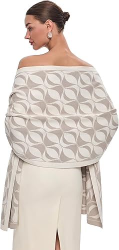 Miniatura 24 de PULI Bufanda y chal tipo pashmina para mujer, accesorio para vestido de noche, gran bufanda manta larga, chal para boda nupcial de invierno, Negro