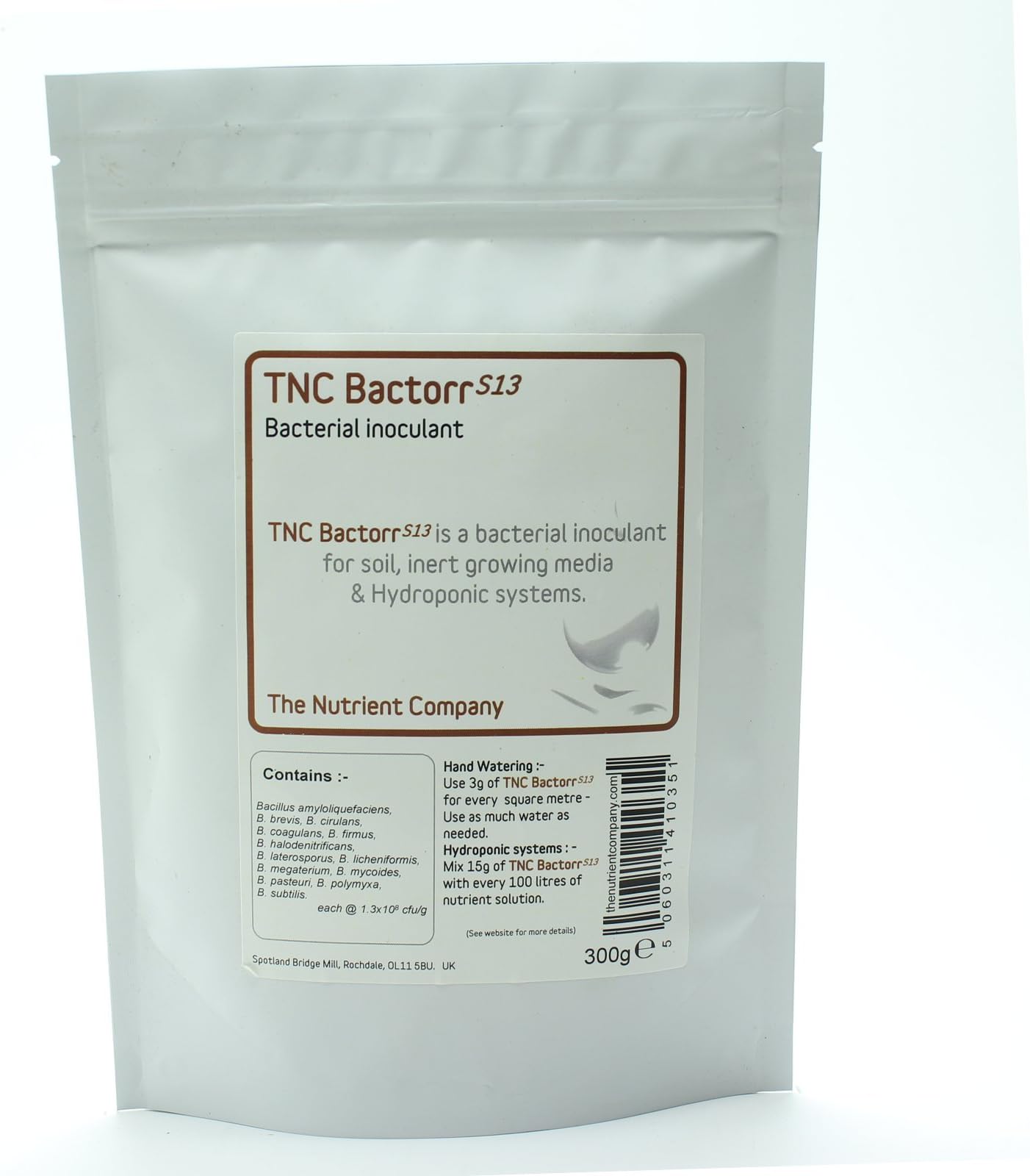 TNC BactorrS13 - Beneficial Bacteria for Compost Tea, Hydroponics & Horticulture - Soil Microbes (300g)