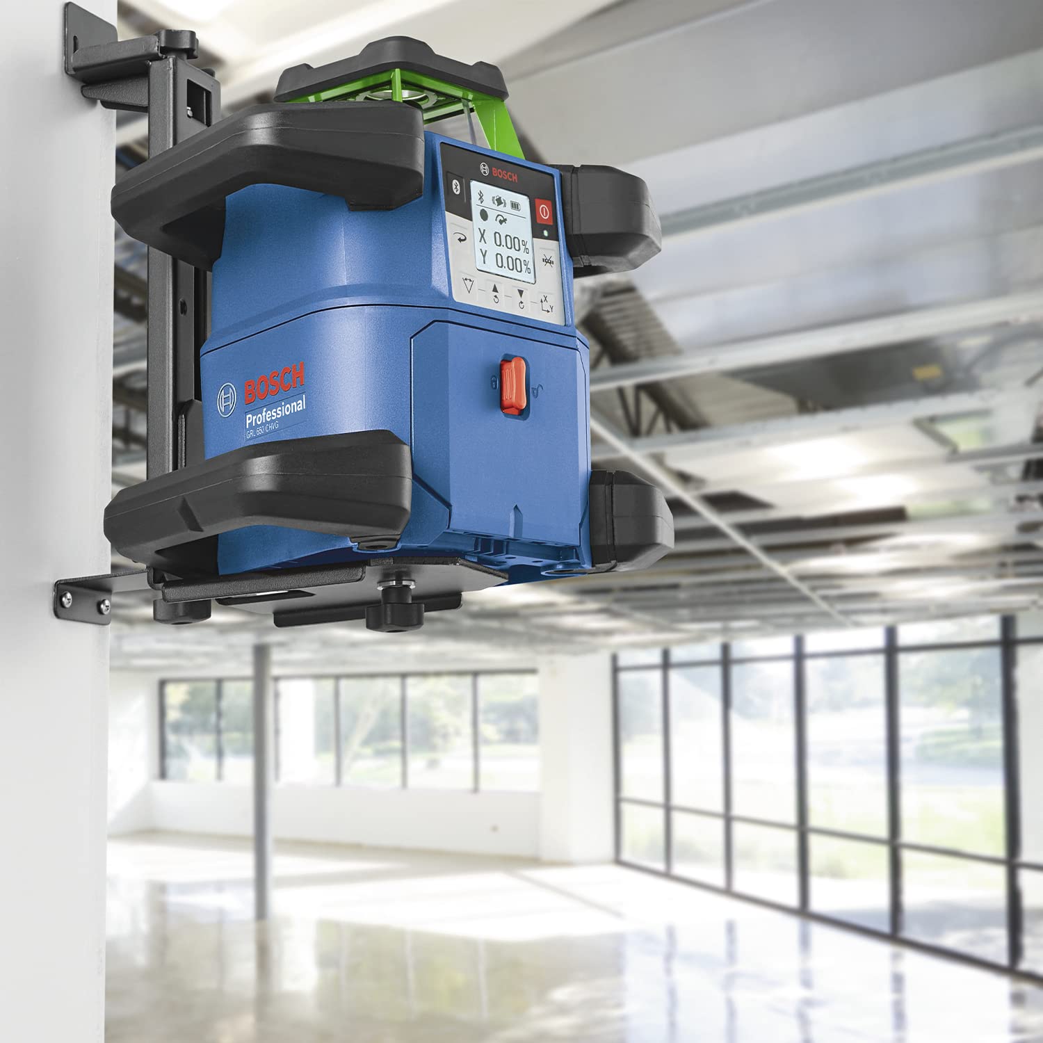 Bosch Professional 18V System laser rotatif GRL 650 CHVG (laser vert, mises à niveau extérieures, avec application dédiée, portée : jusqu’à 650 m, dans L-boxx)