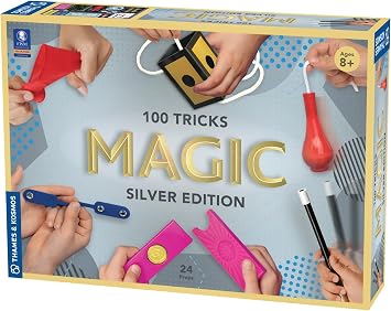 Thames & Kosmos Magic Silver Edition | 100 Magic Tricks Kit with 24 Props | 72-Page Full-Color Manual & 26 Tutorial Videos | FISM-Recognized | Ages 8+