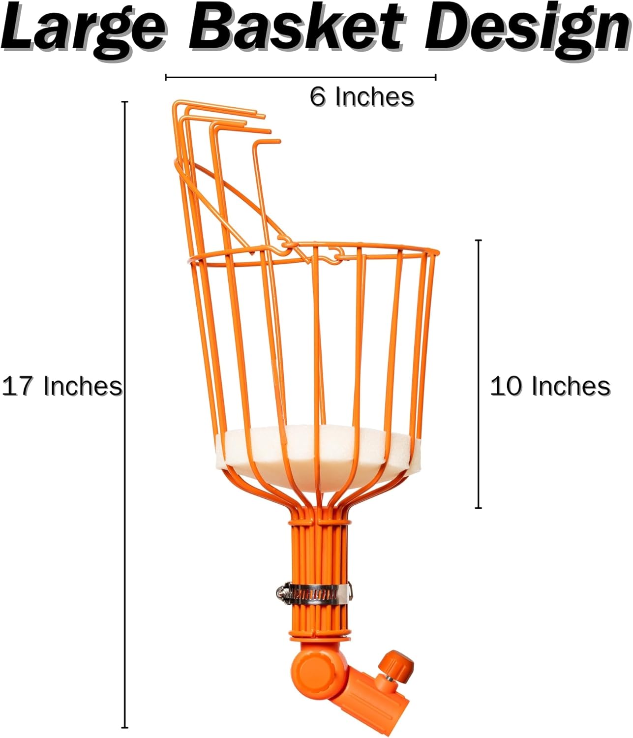 EZ SMART 21ft Reaching Fruit Picker with Lightweight Rigid Pole – Patented Compact Foldable Design with Twist on Head – 2 in 1 Combo Pack – MESH Carrying Bag Included