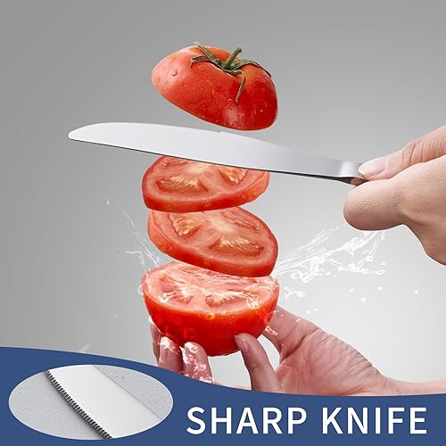 Miniatura 6 de Onlycooker Juego de cubiertos negros de 20 piezas de cubiertos de acero inoxidable 180 con mango negro, para 4 tenedores, cucharas y cuchillos,