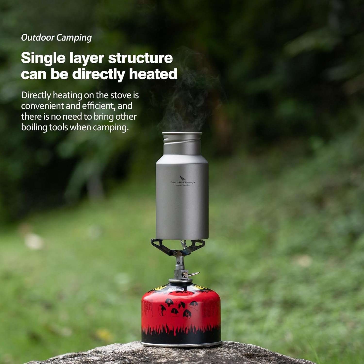 Boundless Voyage Titanium Water Bottle with Lid Wide Mouth Leak-Proof Reusable Sport Drinking Bottle for Camping Hiking Climbing Running Tea Coffee (550ml) - Image 6