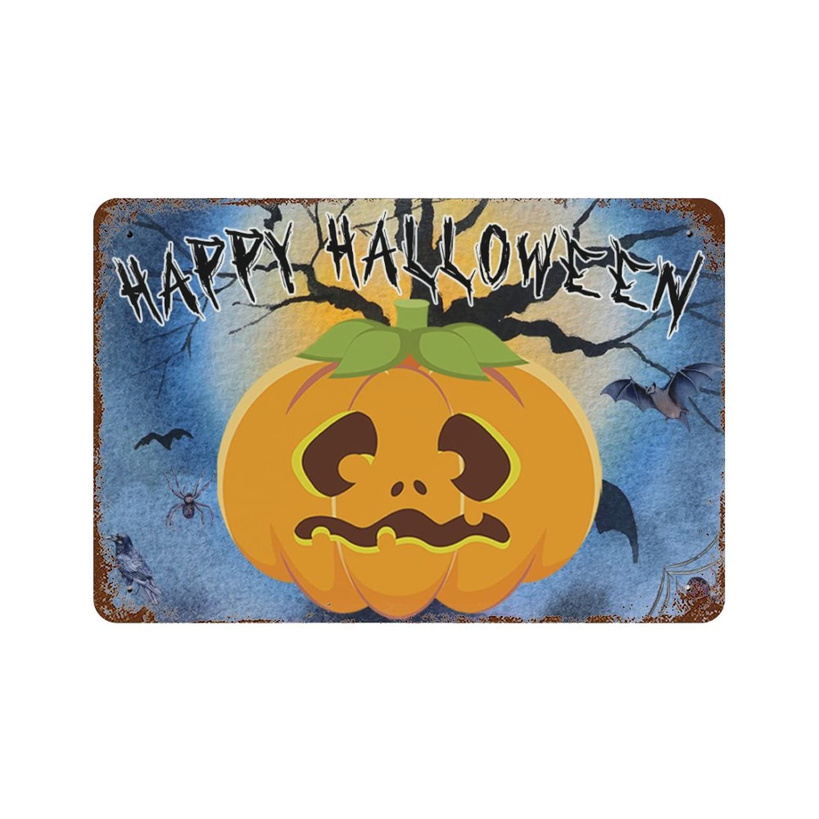 Cadeau de bienvenue Halloween original panneau métallique citrouille pour maison et fêtes