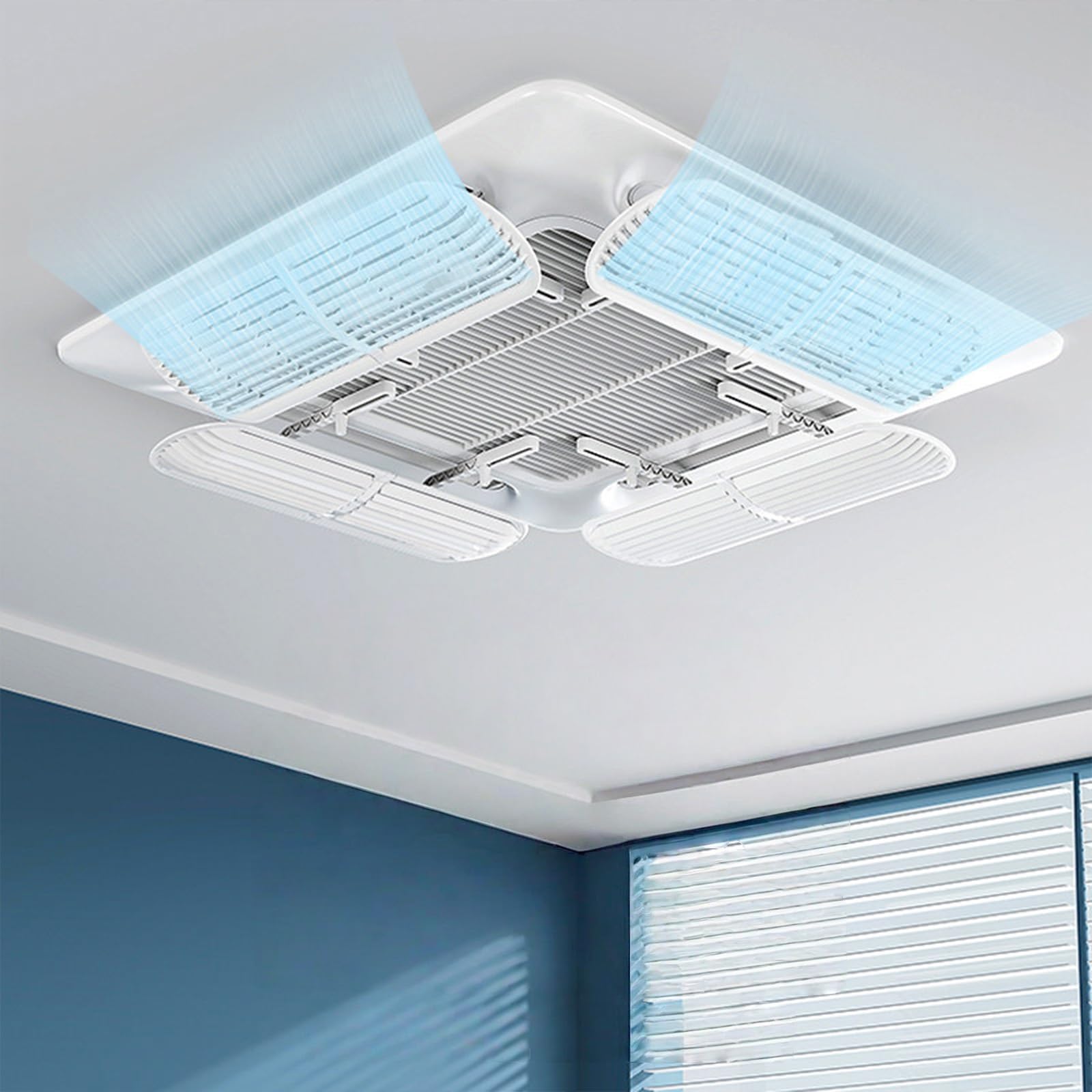 Deflettore Condizionatore, Deflettori Condizionatori da 4 Deflettori Regolabili per Bocchette d'Aria Laterali e a Soffitto, Impediscono Il Flusso d'Aria Diretto