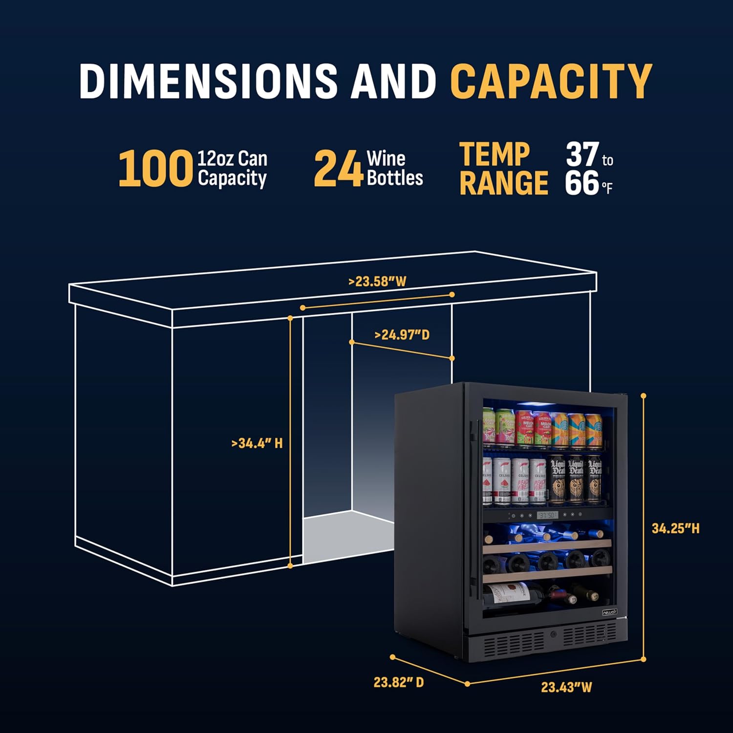 Dimensions and Capacity of the NewAir Beverage Refrigerator