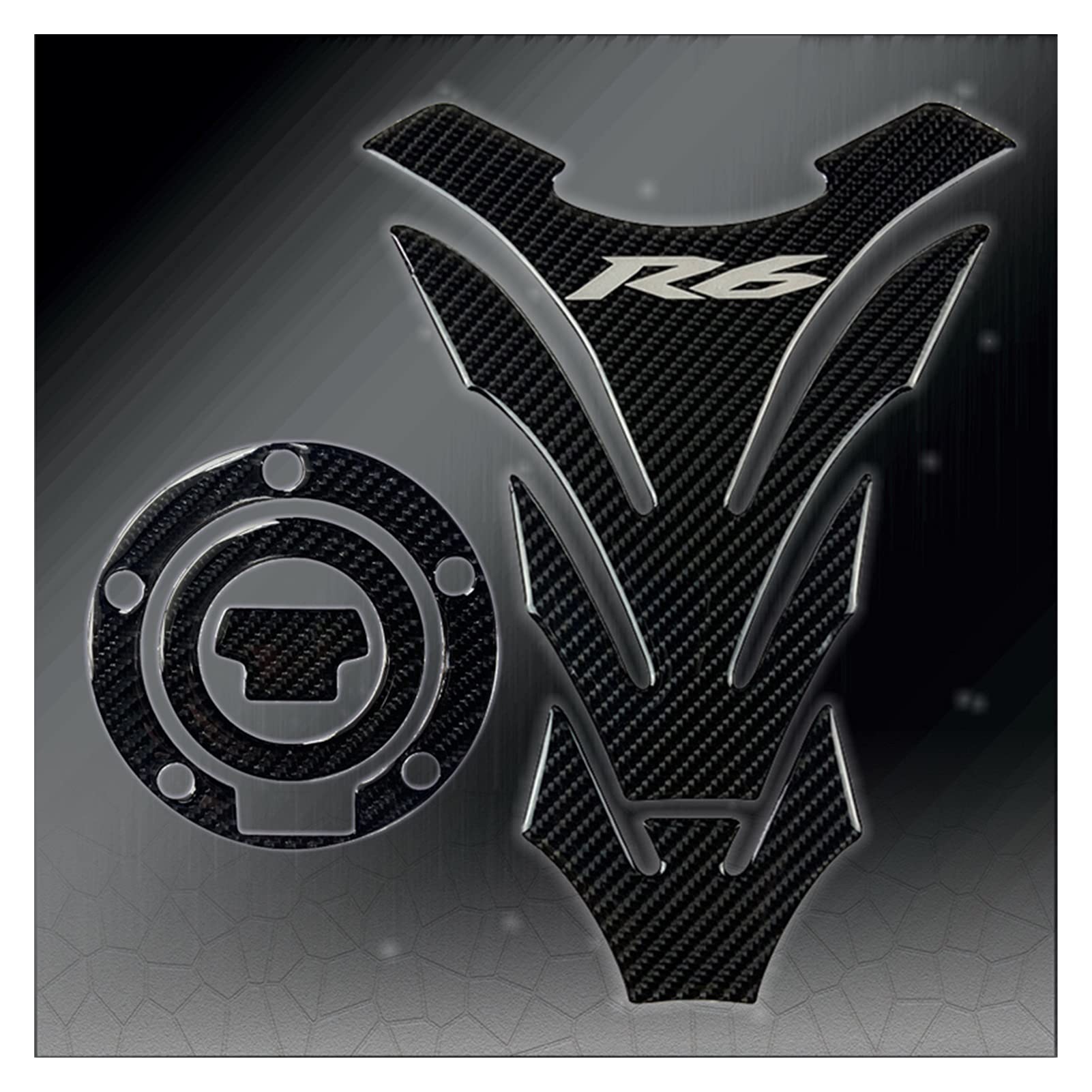 Motorcycle Tank Protector for R1 R6 Motorcycle Fuel Tank Pad Fishbone Decals Carbon Fiber(3)