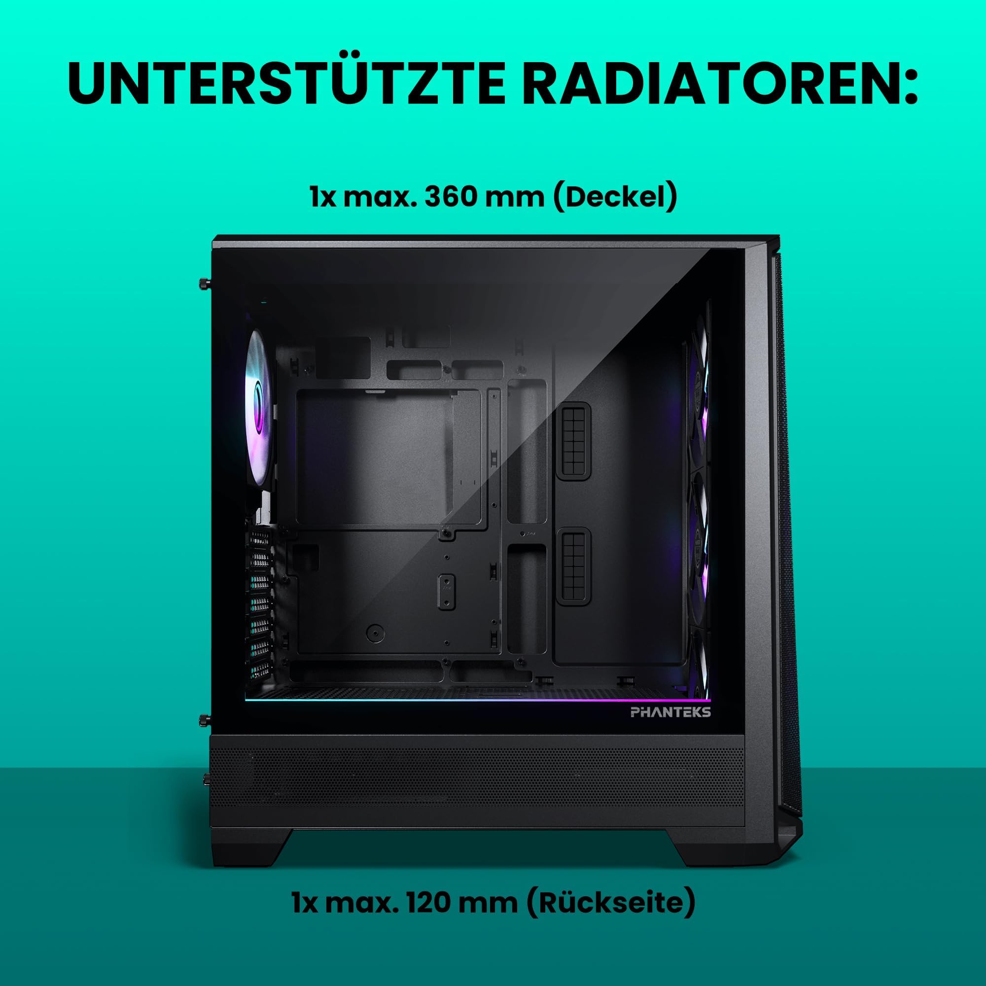 Phanteks Eclipse G400A, Case da Gaming Mid-Tower, 4 Ventole M25-140 Gen2 Incluse, Mesh ad Alto Flusso D'Aria, Finestra in Vetro Temprato, USB-C 3.2 Gen2, Nero