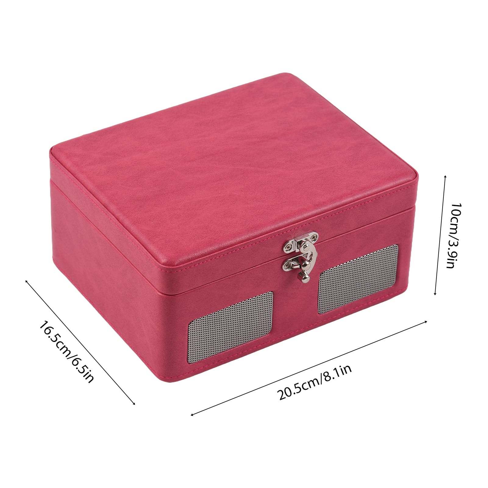 CHICIRIS Music Player Record Player, CD con Batteria Ricaricabile Turntable, Portatile, per Appassionati di Musica, Output di Input 3,5 Mm (PINK)