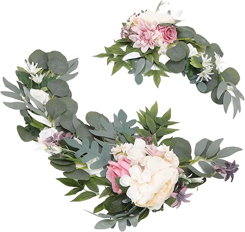 Fydun 2-Pack Hanging Flower Decoration Abs Artificial Decorative Arch Flower Tape Bandage for Wedding Wide Range of Uses