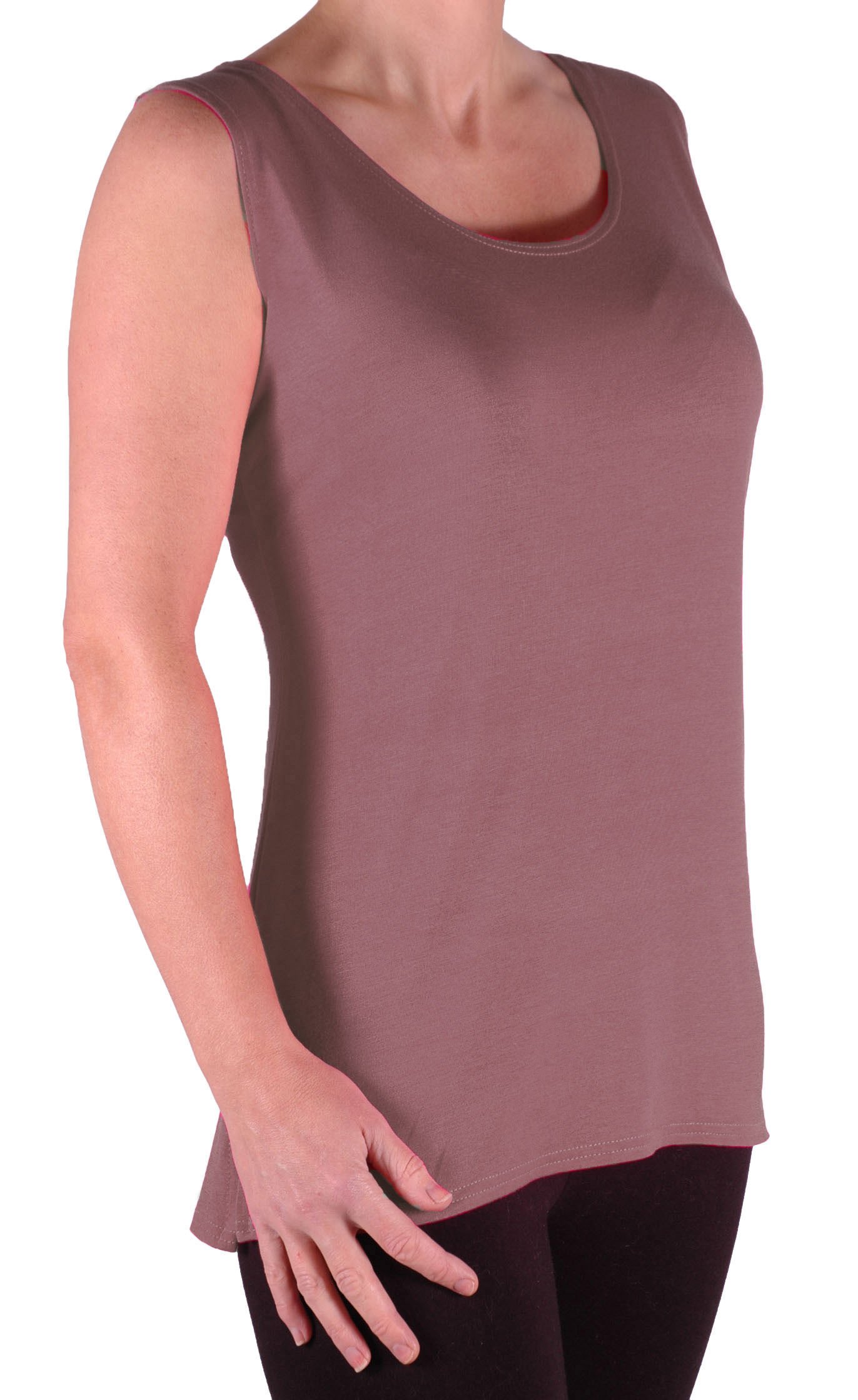 EyeCatch TM - Virginia Womens Cami Top Ladies Plus Size Long Camisole Vest Mocha Size 12/14