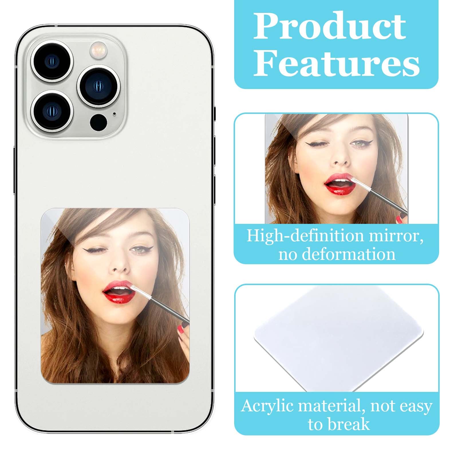 Espejos pequeños para pegar espejo de maquillaje adhesivos acrílicos decoración móvil 6 mini