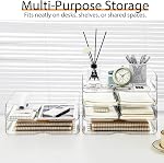 4-Tier Acrylic Paper Tray Organizer, Clear Stackable Desk Organizers for Documents, Letters, A4 Papers, Office Storage Organizers