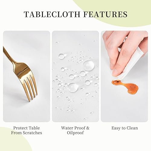 Miniatura 8 de ADFSHIDS Mantel ajustable de mármol blanco y oro rosa para mesa rectangular, cubierta de mesa con bordes elásticos para interiores y exteriores, 30