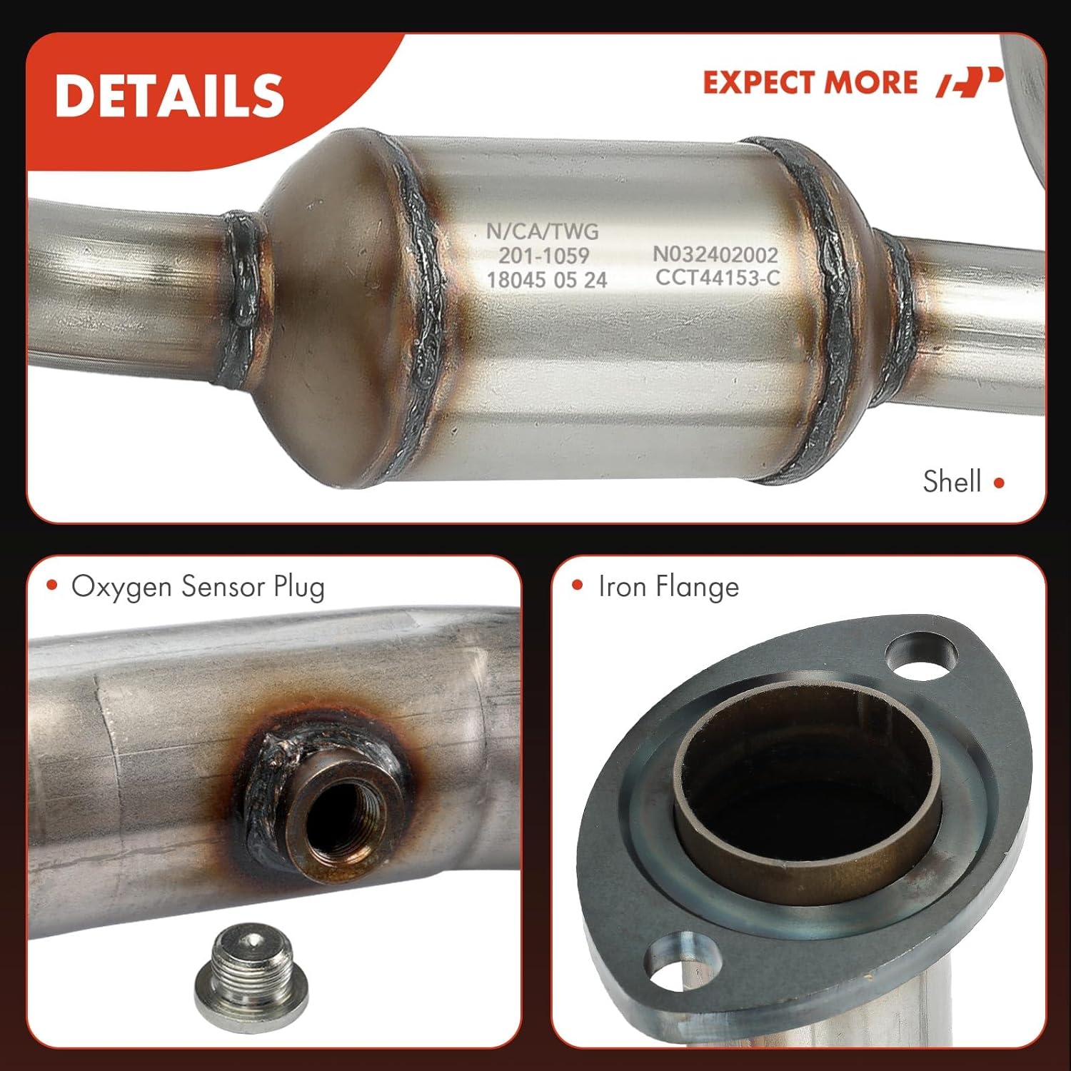 A-Premium Rear Left Catalytic Converter Kit Direct-Fit Compatible with Toyota Tacoma 2016 2017 2018 2019 2020 3.5L, 4WD, E.P.A. Compliant, Replace# EC41263