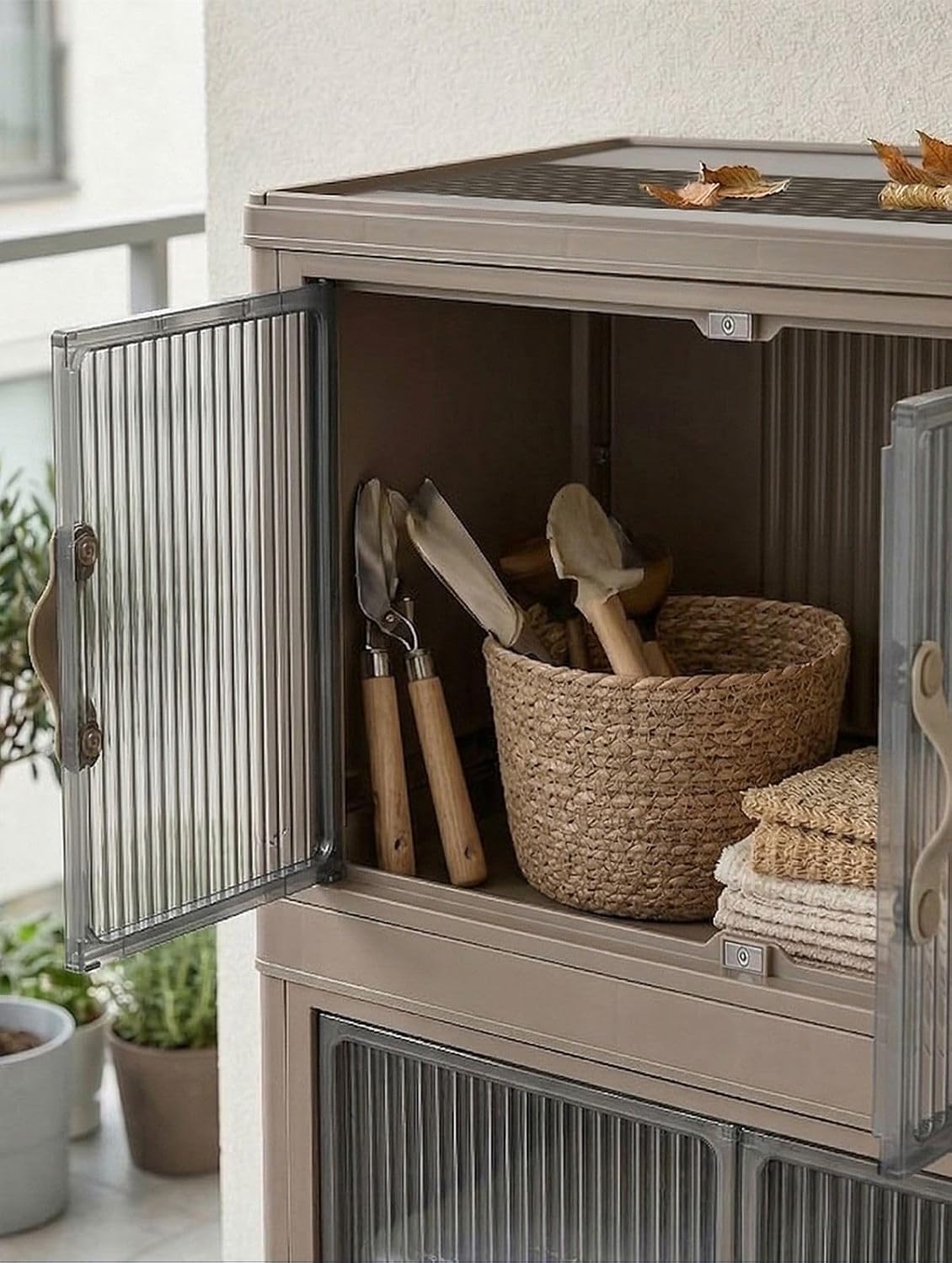 Multipurpose Cabinet Light Blue 56 x 127 x 56 cm | 100% Plastic, 23 cm Shelf Height | Ideal for Home and Office Storage