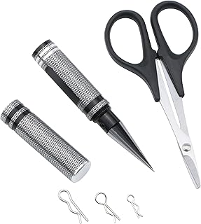 Rchobbytop 96pcs RC Body Clips Universal R Pins for 1/5 1/8 1/10 1/16 1/18 Scale & RC Body Reamer 0-14mm Hole Puncher & Scissor Set RC Parts for Buggy Crawler Monster Truck Baja On-Road Drift Car