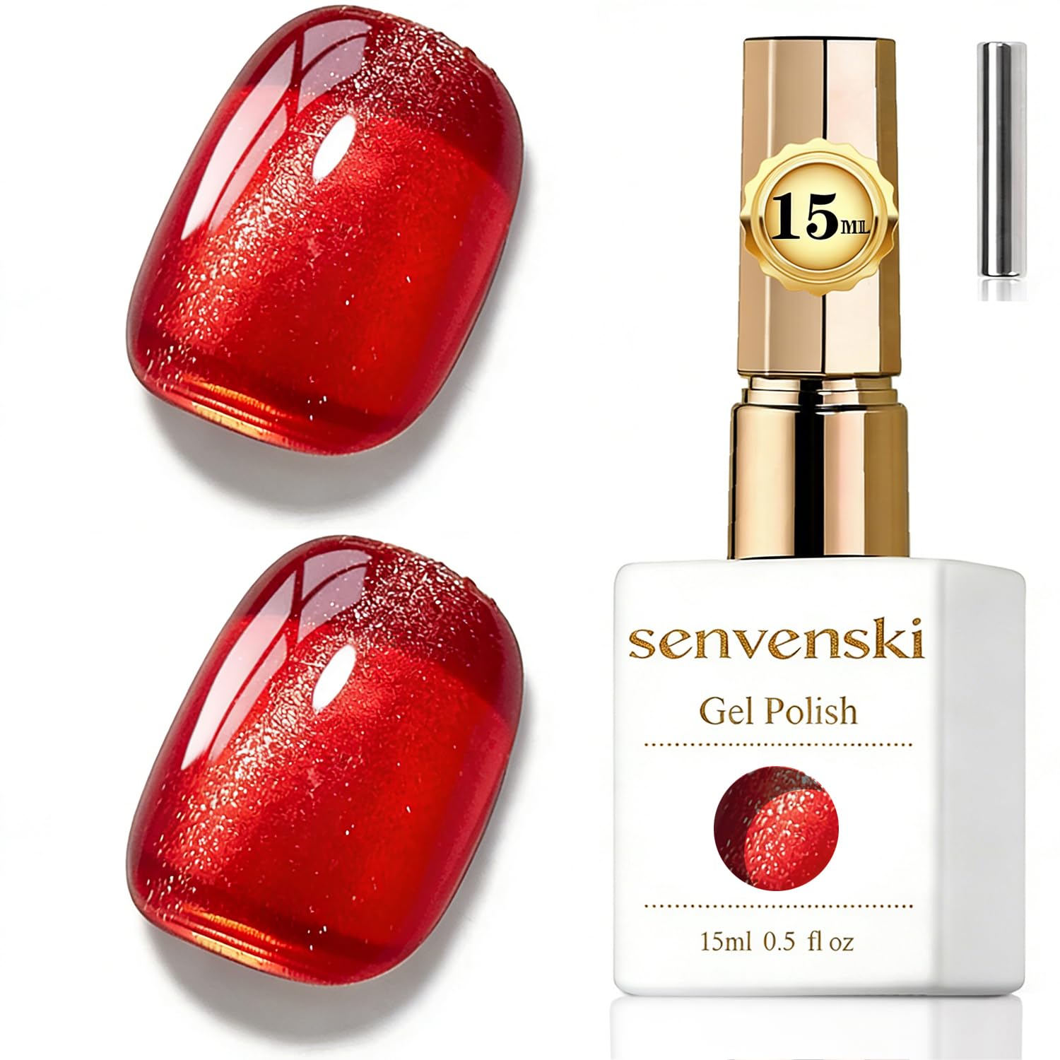Senvenski Gelee Glas Cat Eye Gel Nagellack mit Magnet 15ML Magnetisch 3D Galaxie Holographisch Reflektierend Glitzernd Durchsichtig Farbe Gellack Salon Home DIY
