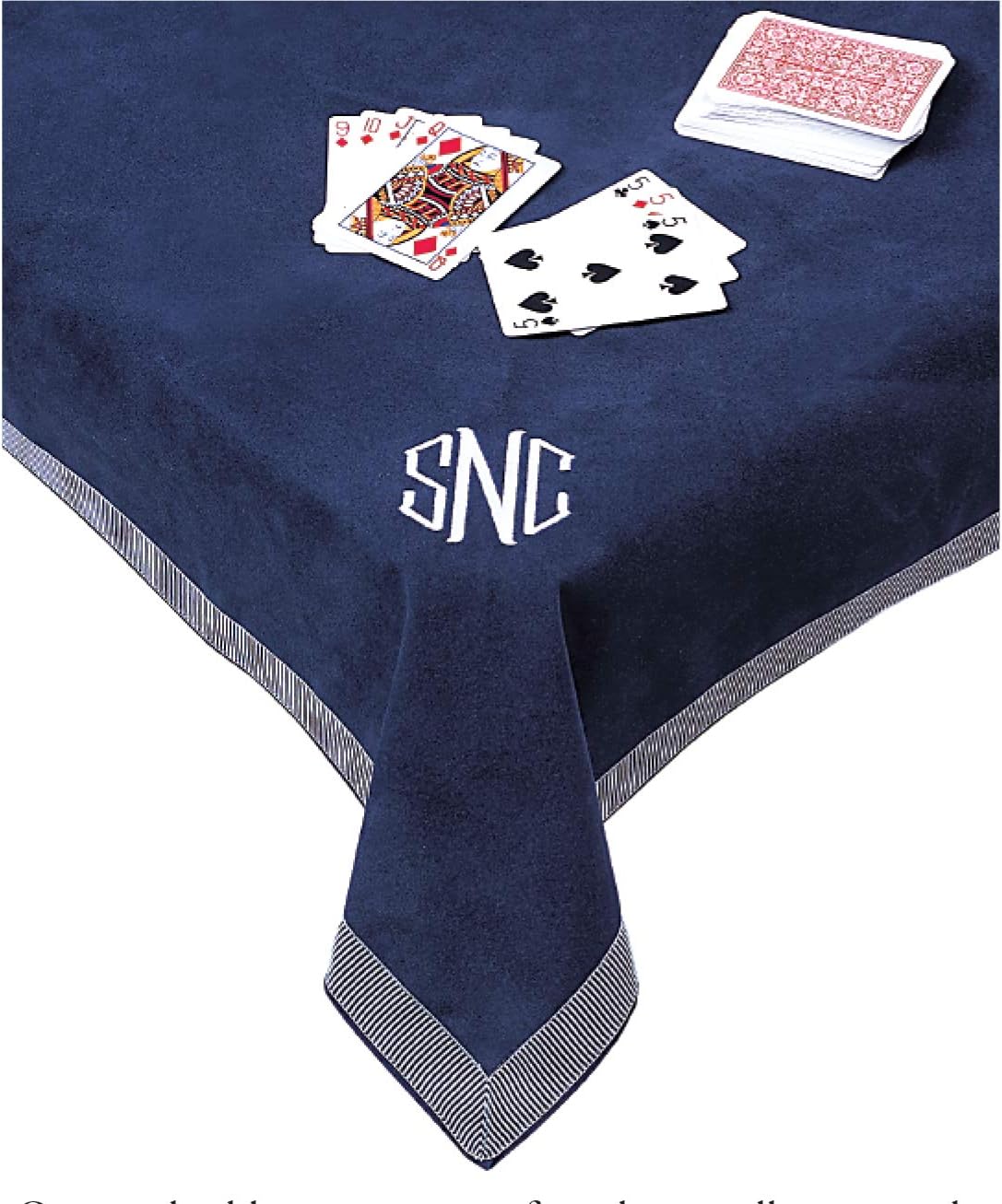 Personalized 44" Wedgewood Blue Card (Bridge) Table Cover