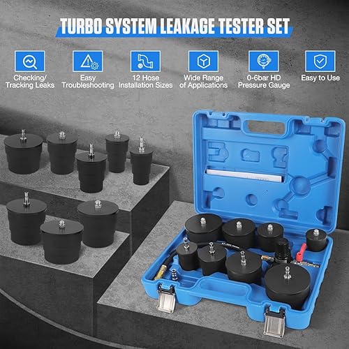 Miniatura 2 de Probador de fugas para sistema de enfriamientoprobador de fugas del sistema turbo, 9 piezas de probador de fugas Turbo Boost con 4 pares de