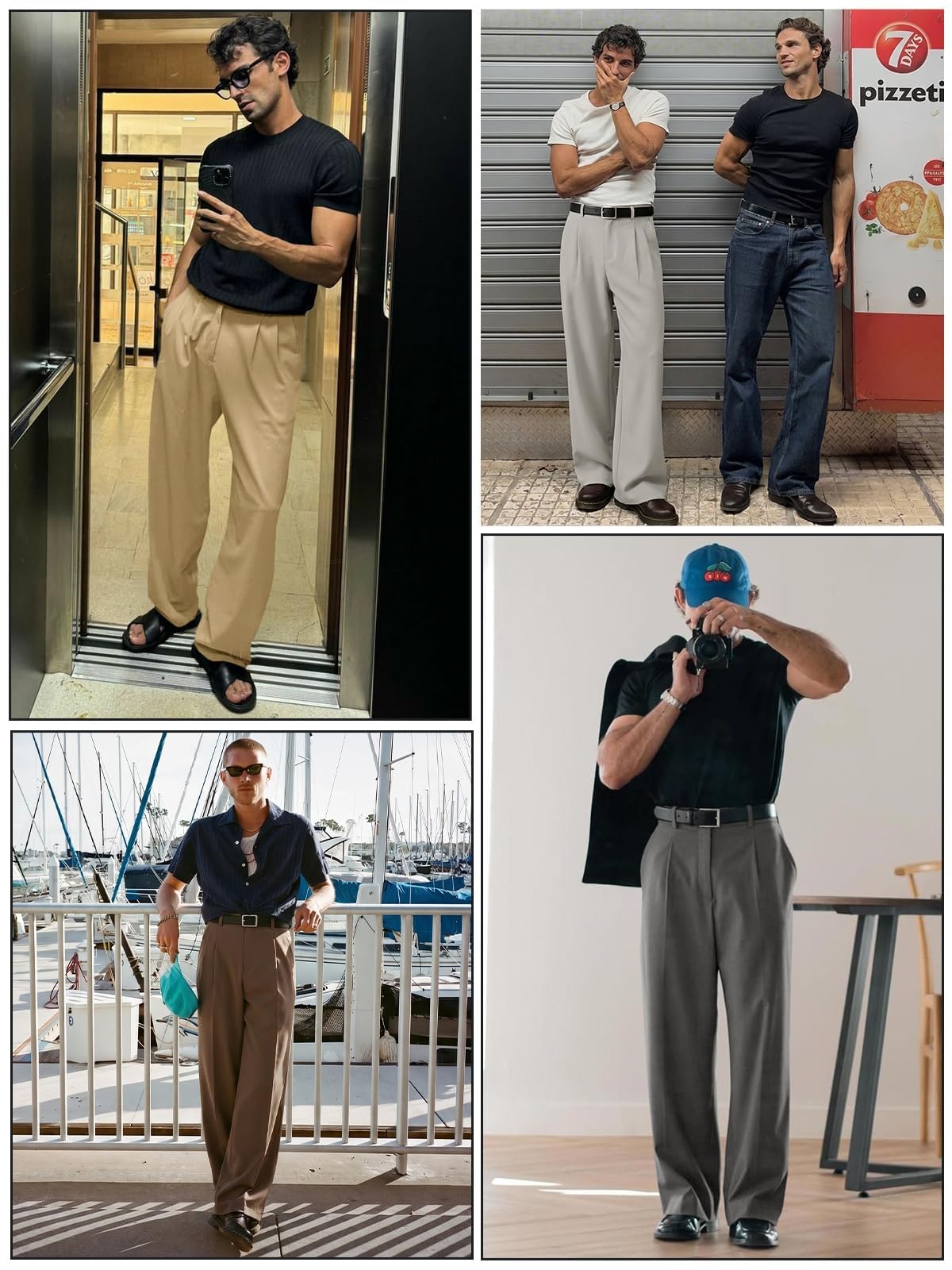 Runcati Chino Hose Herren Baggy Anzughose Loose Fit, Stretch Casual Stoffhose Sommer Weite Jogginghose für Männer