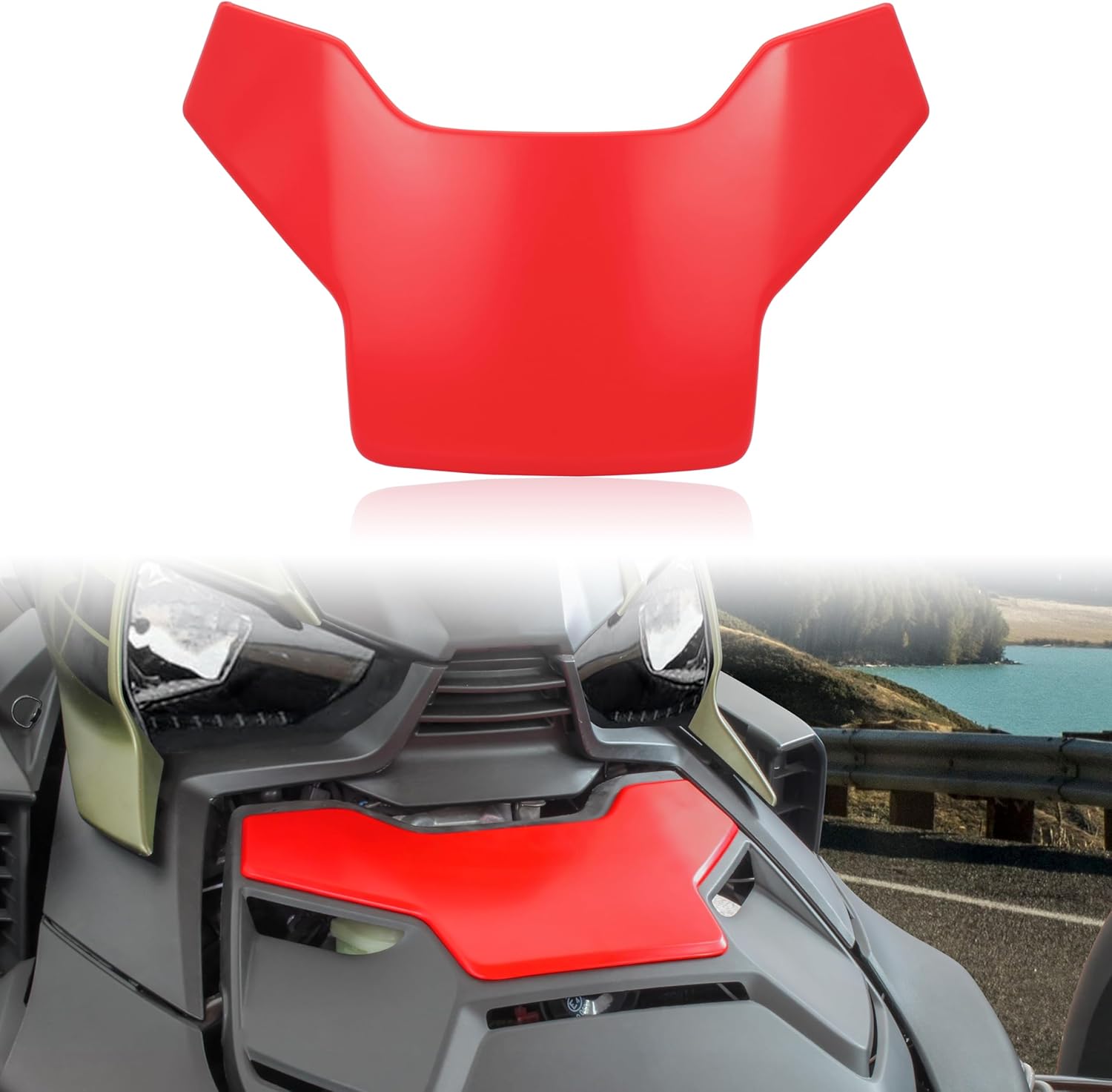 SAUTVS Classic Hood Accent Adrenaline Red Panel for Ryker, Classic Red Hood Accent for Can-Am Ryker 600 900 & Ryker Rally Edition Accessories (1PC, Replace #219400874)