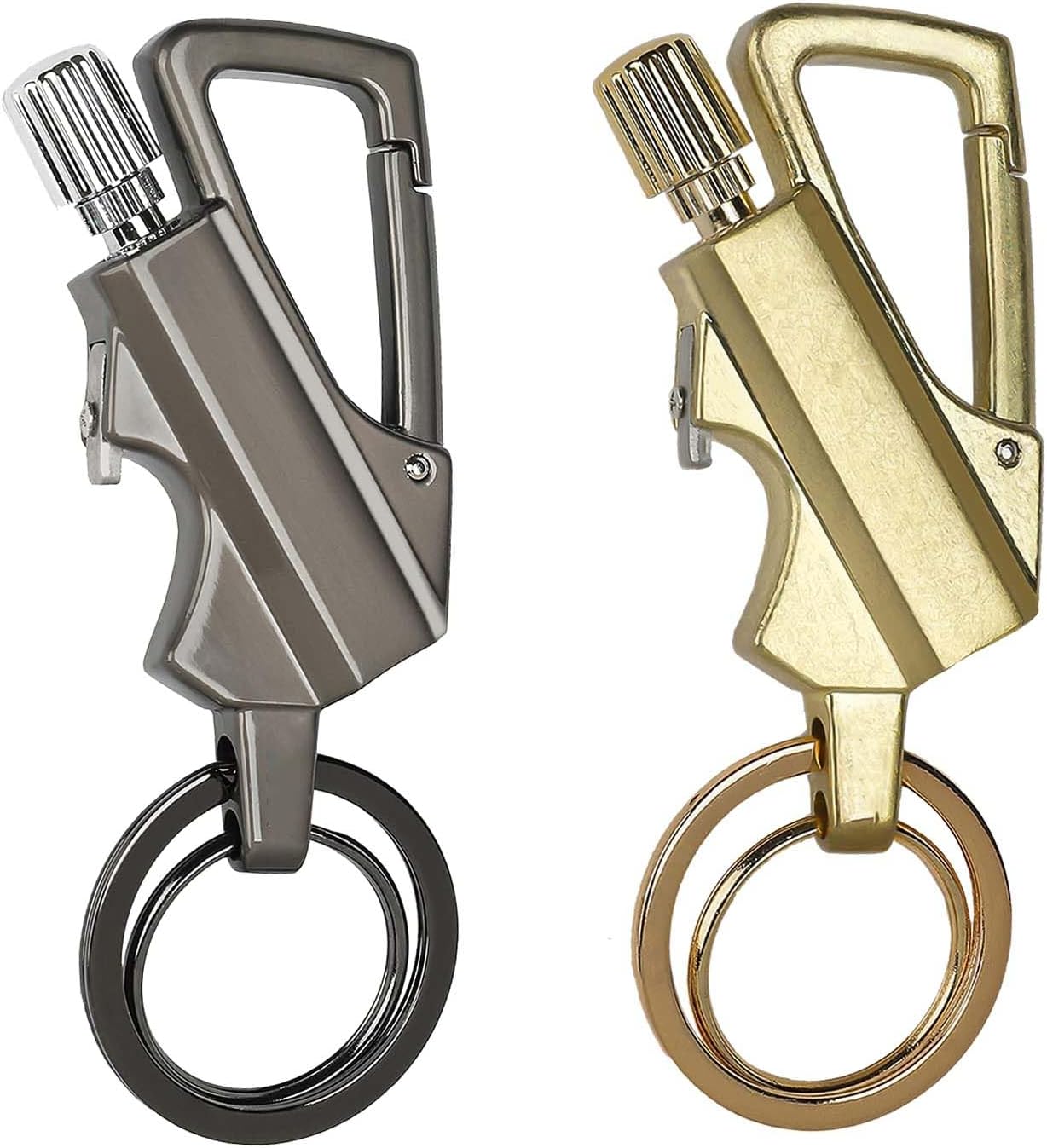 2 Pack Permanent Match Infinity Lighter with Multitool Keychain & Bottle Opener, Waterproof Reusable Fire Starter with Flint for Outdoor Survival, Emergency, Camping, Hiking