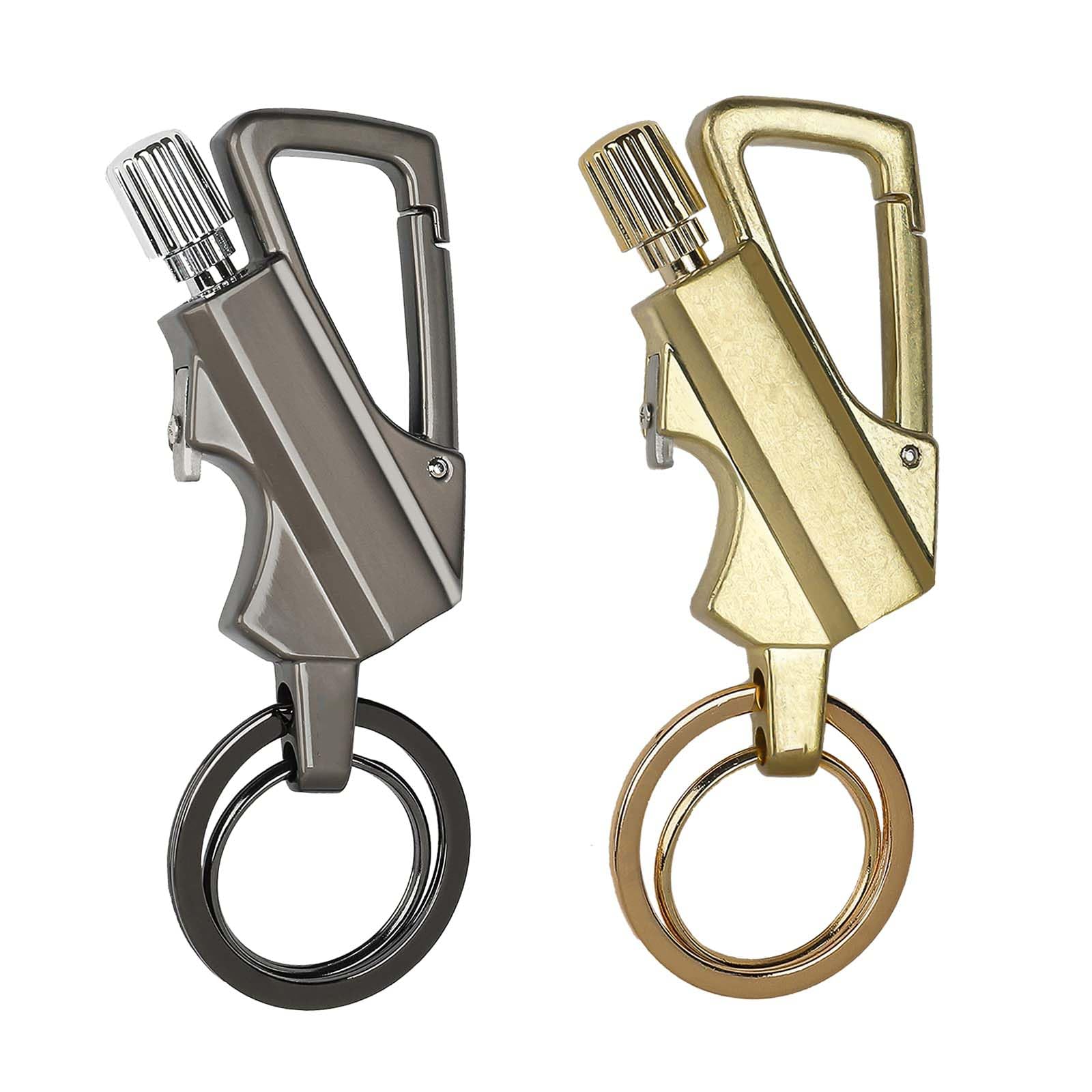 2 Pack Permanent Match Infinity Lighter with Multitool Keychain & Bottle Opener, Waterproof Reusable Fire Starter with Flint for Outdoor Survival, Emergency, Camping, Hiking